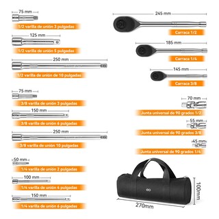 Foto 4 | Foto 4 | Juego De Herramientas Mecánicas Llave Matracas Dados 16pzs Mochila Eo Safe Imports Esi-20193 Plata