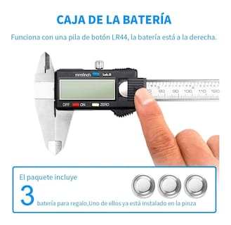 Foto 3 | Foto 3 | Calibrador Vernier Lab.g Digital Pie De Rey 6in Precisión 0.01mm Gris Con Negro