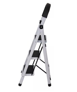 Foto 3 | Foto 3 | Escalera De Aluminio Telescopica 3 Escalones, Color Blanco