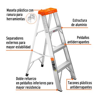 Foto 3 | Foto 3 | Escalera De Tijera 3 Peldaños Tipo Ii 10435 Truper