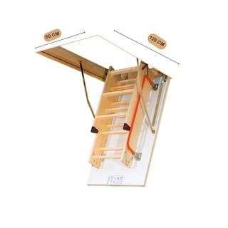 Foto 8 | Foto 8 | Escalera Fakro de Ático Fabricada en Madera Estilo LWK Komfort Altura al Piso 280 CM Medidas del Hueco 60 X 120 CM