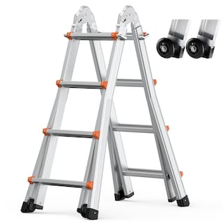 Foto 1 | Foto 1 | Escalera Telescópica Con Marco Tipo A Vevor, 15 Pies, Compacta, Aluminio, 330 Libras - Venta Internacional.