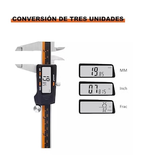 Foto 2 | Foto 2 | Calibrador Digital Lcd Pie Rey Acero Inoxidable color Negro con Naranja
