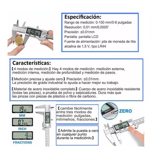 Foto 5 | Foto 5 | Calibrador Digital Uso Industrial Todo Metal 0.01mm Plata