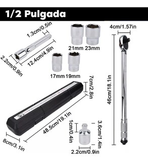 Foto 3 | Foto 3 | Llave Dinamométrica Para Neumáticos De Coche 1/2'' 28-210 Nm
