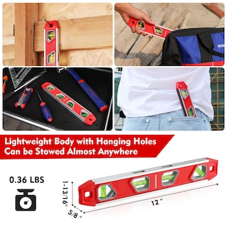 Foto 5 | Foto 5 | Torpedo Level Workpro Magnético De 30 Cm Con 4 Frascos De Aluminio - Venta Internacional.