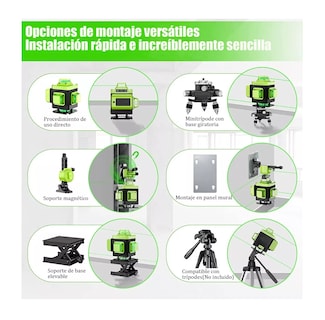 Foto 3 | Foto 3 | Nivel Laser 4d Belug 16 Líneas Autonivelante 2 Baterías color Verde/Negro