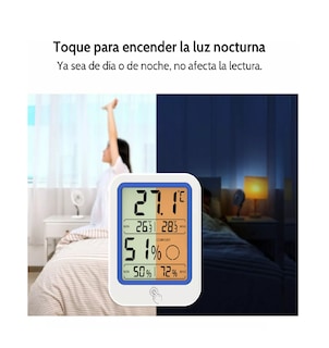 Foto 4 | Foto 4 | Higrómetro Digital Interiores Medidor Humedad Con Pantalla Blanco/linea Azul