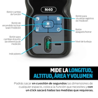 Foto 4 | Foto 4 | Medidor Láser Redlemon 83680 Negro
