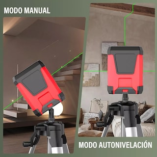 Foto 2 | Foto 2 | Nivel Láser Verde Autonivelante 2 Líneas con Soporte L Eo Safe Imports Multicolor