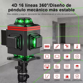 Foto 2 | Foto 2 | Niveles Laser 4d 3° Autonivelante Pantalla Digital 6 Líneas Eo Safe Imports Multicolor