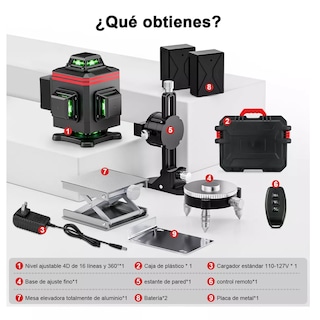 Foto 3 | Foto 3 | Niveles Laser 4d 3° Autonivelante Pantalla Digital 6 Líneas Eo Safe Imports Multicolor