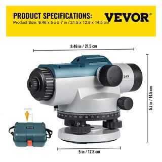 Foto 7 | Foto 7 | Nivel Óptico Vevor Automatic 24x De Alta Precisión Ip54 - Venta Internacional.