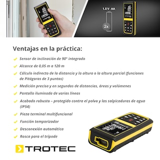 Foto 3 | Foto 3 | Distanciómetro Láser Profesional 120m Con Sensor De Inclinacion 90° Y Nivelador, Área, Volumen Y Distancias