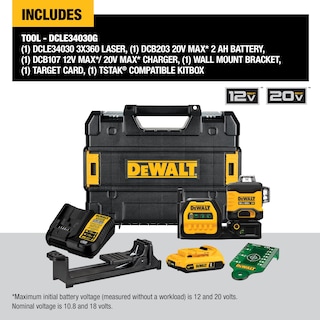 Foto 3 | Foto 3 | Nivel Láser Dewalt Dcle34030g 20v/12v Max 3 X 360 Green - Venta Internacional.