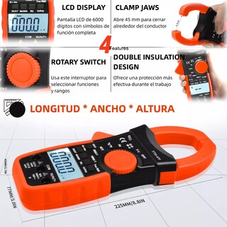 Foto 3 | Foto 3 | Pinza Amperimétrica Bluetooth Digital Eo Safe Imports Esi-12537-1 Multicolor