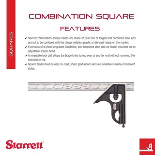 Foto 2 | Foto 2 | Hoja Cuadrada Combinada Starrett C33h-12-4r De Acero De 30 Cm - Venta Internacional.