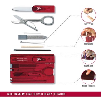 Foto 5 | Foto 5 | Multiherramienta Victorinox Swiss Army Swiss Card, Color Rubí Translúcido - Venta Internacional.