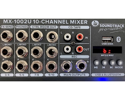 Foto 3 | Foto 3 | Mezcladora Pasiva Sound Track Mx-1002u color Gris/10 Ch/bluetooth
