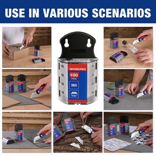 Foto 6 | Foto 6 | Cuchillas Multiusos Workpro, Paquete De 200 Unidades Con Dispensador, Acero Sk5 - Venta Internacional.