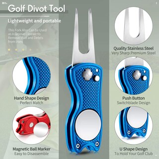 Foto 3 | Foto 3 | Herramienta De Reparación Golf Divot Skylety Metal Con Marcador De Bolas, 4 Unidades - Venta Internacional.