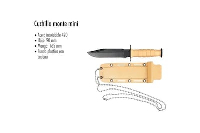 Foto 5 | Foto 5 | Cuchillo Táctico Xtellar Militar Premium Con Cadena Y Funda - Edición Lion Color Café