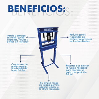 Foto 6 | Foto 6 | Prensa Hidráulica de 20 Toneladas Hantec color Azul
