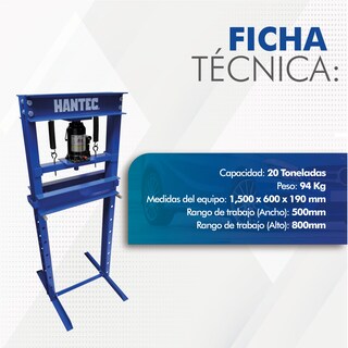 Foto 7 | Foto 7 | Prensa Hidráulica de 20 Toneladas Hantec color Azul