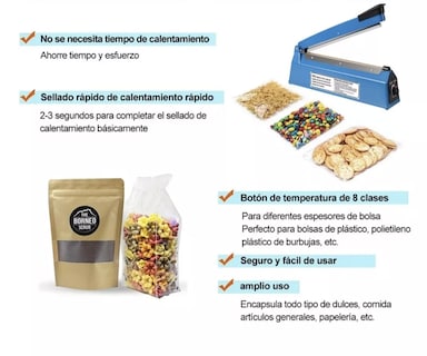 Foto 2 | Foto 2 | Máquina De Selladora Térmico De Bolsas De Plástico De 20 Cm T