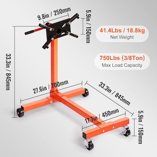 Foto 7 | Foto 7 | Soporte De Motor Vevor De 3/8 Toneladas (340 Kg) Con Cabezal Ajustable En 360° - Venta Internacional.