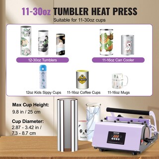Foto 2 | Foto 2 | Máquina De Prensado Térmico Tumbler Vevor 325-900 Ml Con Kit De Sublimación - Venta Internacional.