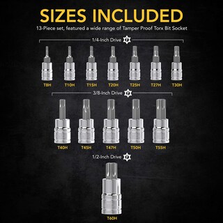 Foto 6 | Foto 6 | Juego De Enchufes Torx Lexivon Lexivon A Prueba De Manipulaciones, 13 Piezas, Lx-146 - Venta Internacional.