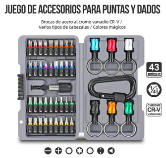 Foto 4 | Foto 4 | Xtellar Juego Premium De Puntas De Destornillador Multiuso De 40 Piezas Con Adaptador De Taladro Y Llavero