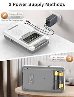 Foto 7 | Foto 7 | Reproductor Y Grabador De Casetes Gracioso Con Micrófono, Color Blanco - Venta Internacional.