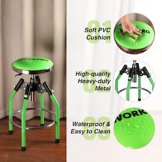 Foto 5 | Foto 5 | Taburete De Bar De Garaje Workpro Resistente Y Ajustable Verde - Venta Internacional.