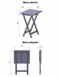 Foto 3 | Foto 3 | Mesa Plegable Cubierta De Melamina Utility Hogare Gris