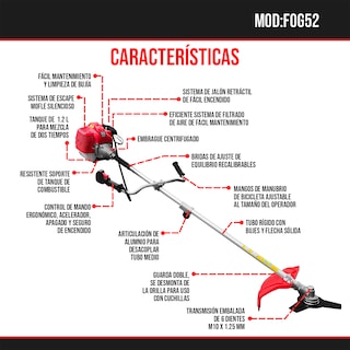 Foto 2 | Foto 2 | Desbrozadora Gasolina 52cc 2.5hp C/accesorios