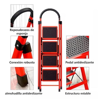Foto 2 | Foto 2 | Escalera Plegable Tipo Tijera De 4 Peldaños Antiderrapante