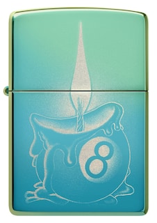 Foto 2 | Foto 2 | Mechero De Bolsillo Zippo Con Diseño De Ocho Bolas, Diseño De Tatuaje, Color Verde Azulado - Venta Internacional.