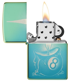 Foto 3 | Foto 3 | Mechero De Bolsillo Zippo Con Diseño De Ocho Bolas, Diseño De Tatuaje, Color Verde Azulado - Venta Internacional.