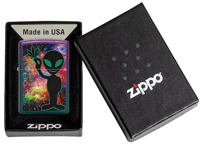 Foto 6 | Foto 6 | Mechero De Bolsillo Zippo Alien Galaxy Design, Color Morado Iridiscente - Venta Internacional.