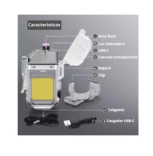 Foto 4 | Foto 4 | Plasma Recargable Usb C Impermeable Lampara Cob Transparente/negro