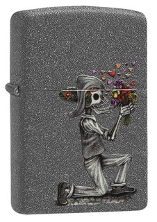 Foto 2 | Foto 2 | Set De Regalo De Bolsillo Zippo Skeleton Flowers Iron Stone - Venta Internacional.