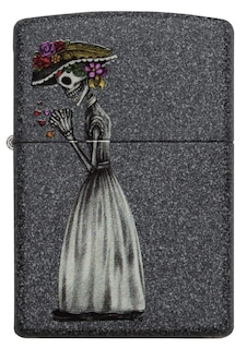 Foto 5 | Foto 5 | Set De Regalo De Bolsillo Zippo Skeleton Flowers Iron Stone - Venta Internacional.