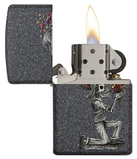 Foto 6 | Foto 6 | Set De Regalo De Bolsillo Zippo Skeleton Flowers Iron Stone - Venta Internacional.
