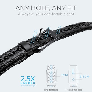 Foto 4 | Foto 4 | Paquete de 2 Cinturones de Piel Trenzada Chaoren 3 cm de Ancho para Hombre - Venta Internacional