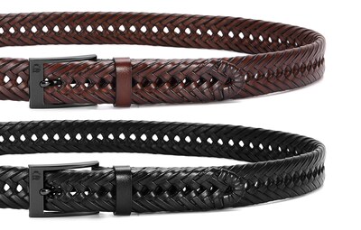 Foto 6 | Foto 6 | Paquete de 2 Cinturones de Piel Trenzada Chaoren 3 cm de Ancho para Hombre - Venta Internacional