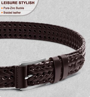 Foto 2 | Foto 2 | Cinturón Bulliant de Piel Trenzada para Hombres y mujeres - Venta Internacional
