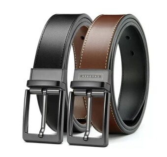 Foto 1 | Foto 1 | Cinturón Reversible Casual de Cuero con Hebilla para Hombre 115 cm