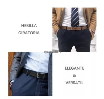 Foto 3 | Foto 3 | Cinturón Reversible Casual de Cuero con Hebilla para Hombre 115 cm